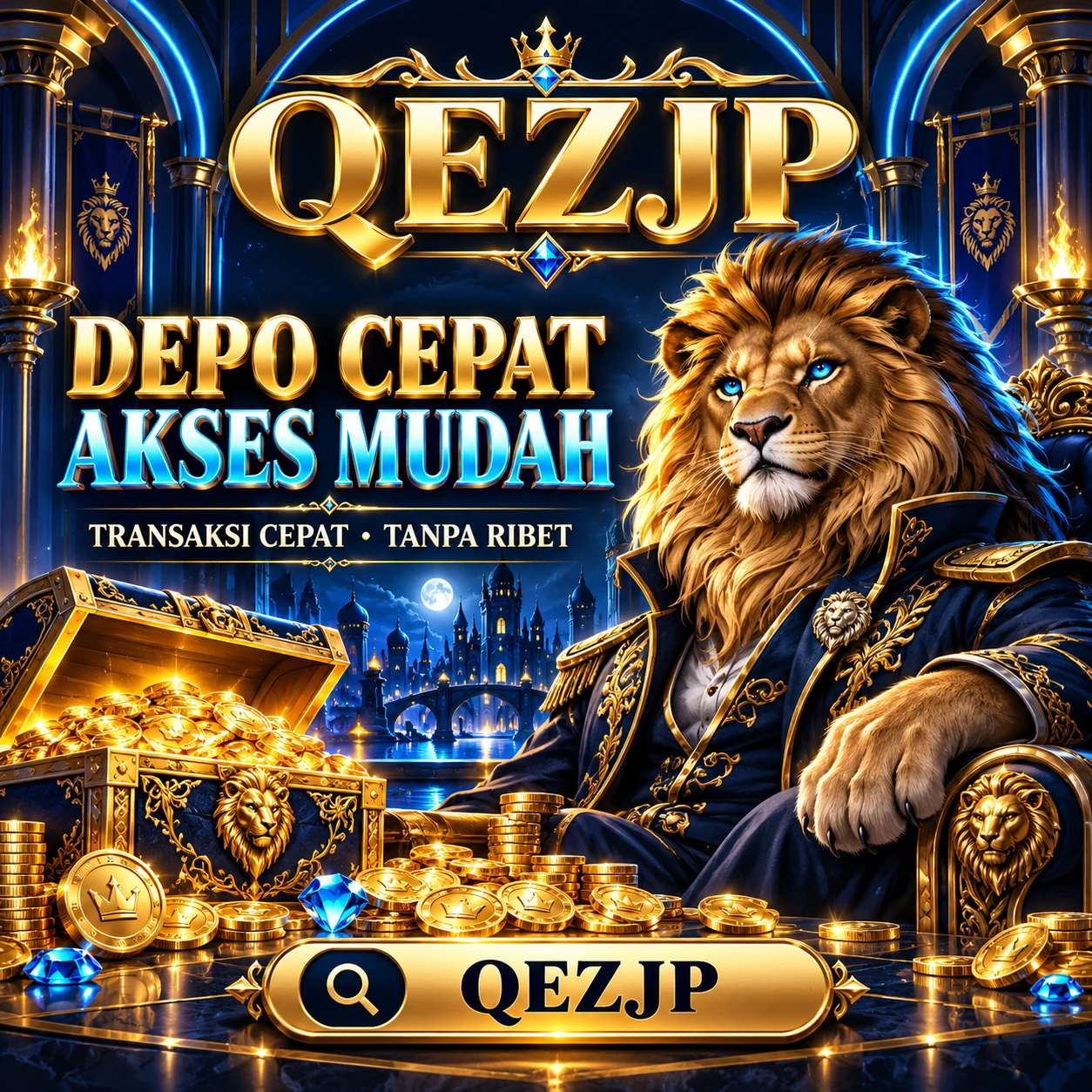 Banner QEZJP dengan panda dan naga
